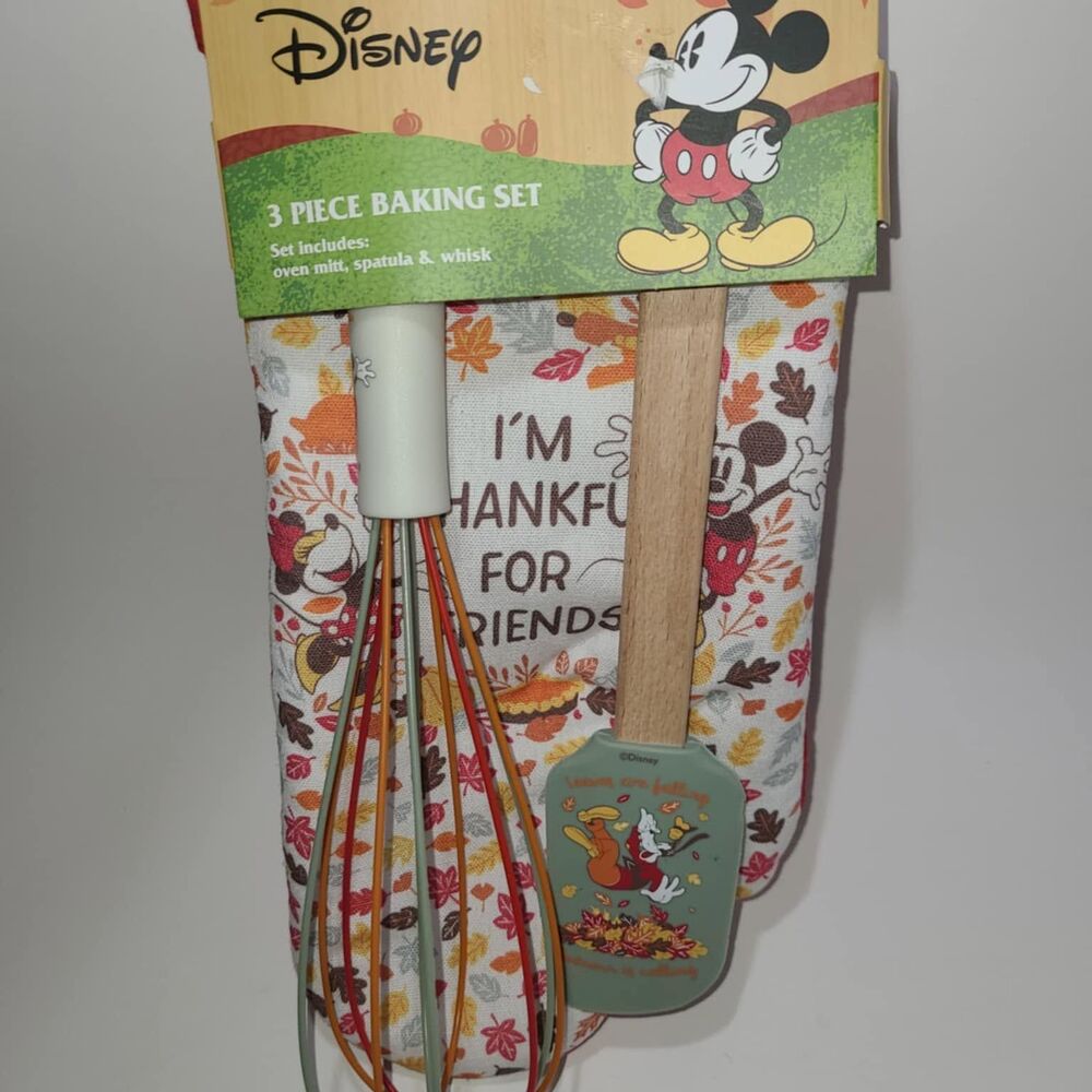 Disney Fall Oven Mitt Spatula Whisk Mickey Mouse Minnie Mouse Pluto Pot Holder